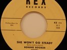 RARE Doo Wop 45 Ronnie Booker & Boardwalkers Rex 103 NM