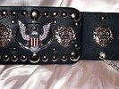 ELVIS STYLE SILVER EAGLE AND LION CONCERT BELT