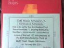 THE BEATLES 1 ALBUM SEALED RARE MATRIX NUMBERS 1 0F 100