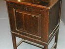 1940s Drop Front Oak 78 Record Cabinet