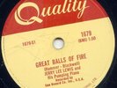 JERRY LEE LEWIS - GREAT BALLS OF FIRE - 78 RPM  VG++