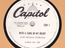 Rare JANE FROMAN With A Song In My Heart 78 disc