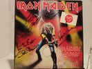 IRON MAIDEN record jacket signed by six band members