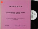 Spalding/Brown/Manen In Memoriam THOMAS CLEAR 2586 3 LP