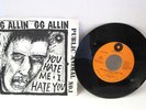 GG ALLIN YOU HATE ME/AUTOMATIC 45 PIC SLEEVE PUNK