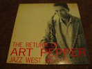 ART PEPPER  the Return Of ...  JAZZ WEST 10  DG  RARE