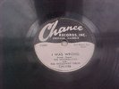 RARE THE MOONGLOWS I WAS WRONG CHANCE RECORDS 1156 78