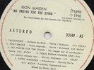 IRON MAIDEN-NO PRAYER FOR THE DYING-RARE GUATEMALA LP