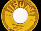 JOHNNY CASH 45 SUN 221 HEY PORTER M-, RARE LABEL VAR.