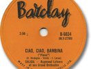 Disque 78 tours RARE French DALIDA. Ciao ciao bambina