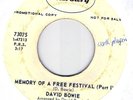 Orig DAVID BOWIE 7'' Memory of Free Festival WL promo