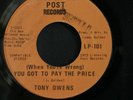 45 TONY OWENS on LISTENING POST Pay The Price rare soul