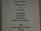 YVES KLEIN PRINCE OF SPACE C. WILP ART PERFORMANCE LP