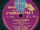 TRIO D'ANCHES DE PARIS 2x78 rpm MOZART div 4 oubradous