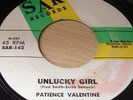 PATIENCE VALENTINE- UNLUCKY GIRL- SAR hear