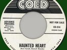 JOHNNY LION Haunted Heart 45rpm Coed 1959 WLP promo