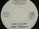 ERMA FRANKLIN 45 PROMO LOVE IS BLIND/ABRACADABRA 9610