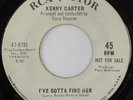KENNY CARTER: I've Gotta Find Her / Body And Soul (rare soul vinyl 45)