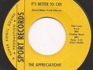 Appreciations - It's Better To Cry -Northern Soul