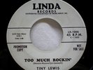 1959 Tiny Lewis Too Much Rockin Linda Promo 45 Rocker