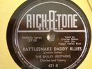 COUNTRY BLUES BLUEGRASS Bailey Brothers Rich R Tone 78
