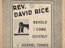 Rev David Rice & Gospel Tones Behold LP Black Hear Soul