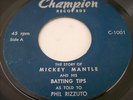 1961 MICKEY MANTLE & ROGER MARIS w/PHIL RIZZUTO 45rpm