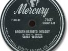 Rare SARAH VAUGHAN 78 RPM Record. Broken-Hearted Melody