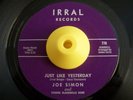 Northern Soul 45 JOE SIMON Just Like Yesterday Irral