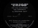Tristram Cary: Trios for VCS3 Synthesiser & Turntables