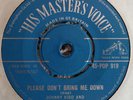 RARE JOHNNY KIDD PLEASE DON'T BRING ME DOWN HMV1961 VG+