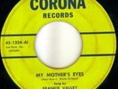 Frankie Valli Valley 1953 RARE 1st RECORD Corona HEAR