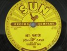 JOHNNY CASH SUN 78 Record 221 CRY CRY CRY / HEY PORTER