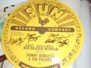Sonny Burgess Elvis Presley Signed Metal LP Sun Records