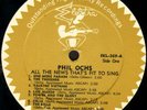 PHIL OCHS ALL THE NEWS 1964 DEBUT LP AUTOGRAPHED