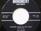 THE VELVETS Tonight ORIG 1961 DOO WOP Canada 45 NM