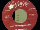 MANHATTANS--How Do You Say.1958 doo wop 45 on WARNER