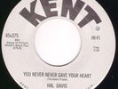 Popcorn Soul 45 - HAL DAVIS -You Never Gave Your Heart