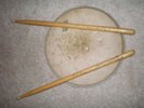 BLACK SABBATH  BILL WARD USED DRUM HEAD AND DRUM STICKS