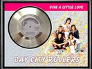 BAY CITY ROLLERS - GIVE A LITTLE LOVE - FRAMED 'SILVER' 45rpm  RECORD