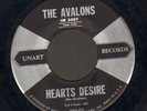 DOOWOP 45 The Avalons HEARTS DESIRE on UNART 2007 exc