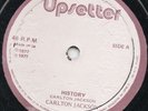 Carlton Jackson - History - Original Press Near Mint Upsetter Roots 12 Inch