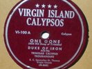 78rpm Calypso DUKE OF IRON Virgin Island Record #100