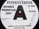 BOBBY COLEMAN - (BABY) YOU DON'T HAVE TO TELL ME rare 1966 uk demo 45