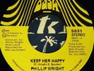 PHILLIP WRIGHT 45 KEEP HER HAPPY OG RARE MODERN SOUL FUNK DASH REC