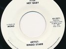 RINGO STARR Hey Baby RARE Advance Promo 45 rpm NM Hear It Beatles)