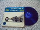 DRAGSTERS & HOT RODS IN ACTION LP RECORD:  Sound Stories 401 - blue vinyl