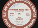 Rare Radio Transcription LP & Cue Sheet - Country Music Time - The Browns - M-