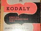 RARE JANOS STARKER PERIOD LP - KODALY SONATA UNACCOPANIED CELLO OP 8