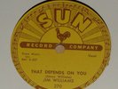 JIM WILLIAMS - PLEASE DON'T CRY OVER ME / THAT DEPENDS ON YOU - SUN 270 78